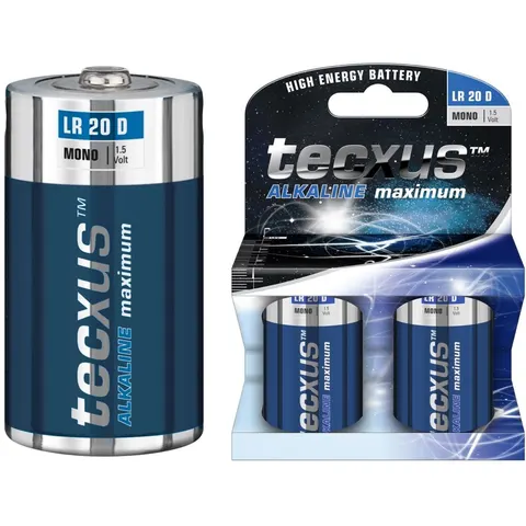 Tecxus Alkaline Maximum D/LR20 Batterijen - 2 stuks – afbeelding 2