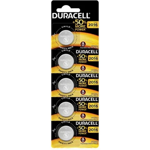 Duracell knoopcel CR2016- 5 stuks – afbeelding 2