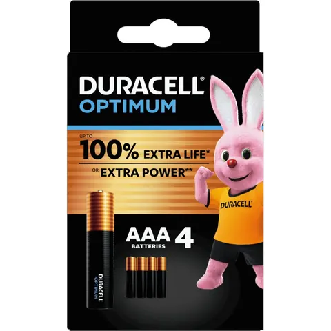 Batterij Duracell Optimum 4x AAA – afbeelding 2