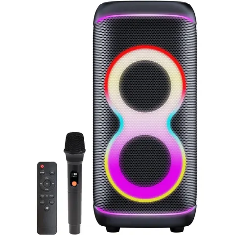 Denver Bluetooth Speaker - Partybox - Discolichten - Incl. Microfoon - Luidspreker - BPS370 - Zwart – afbeelding 2