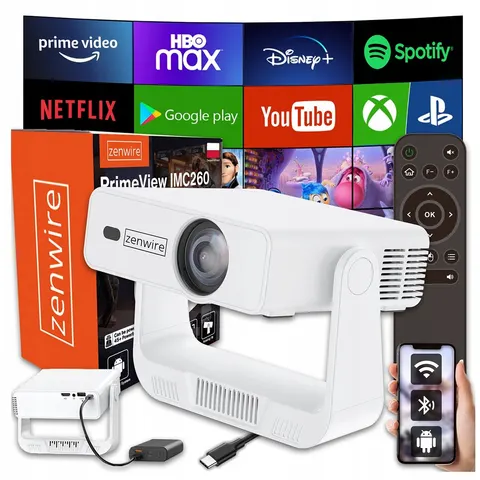 Zenwire IMC260 Mini Beamer - Android 14 - 350 ANSI - 4K Support – afbeelding 2