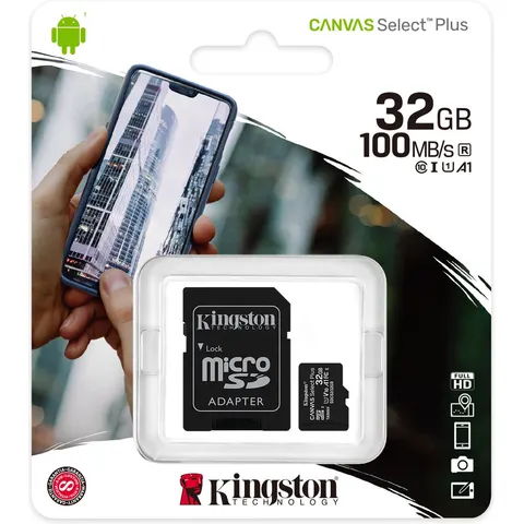 Kingston 32GB microSDHC Class 10 UHS-I + SD Adapter – afbeelding 2