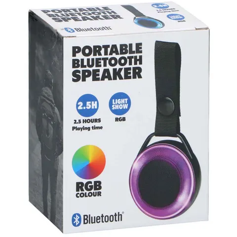 Enceinte Bluetooth portable LED Noname compacte noire – image 2