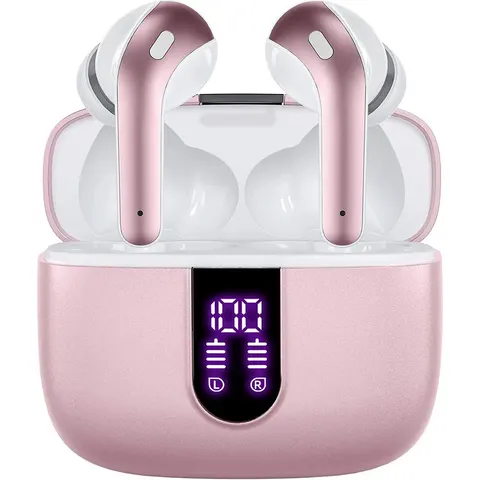 Draadloze hoofdtelefoon met microfoon en touchbediening Roze – afbeelding 2