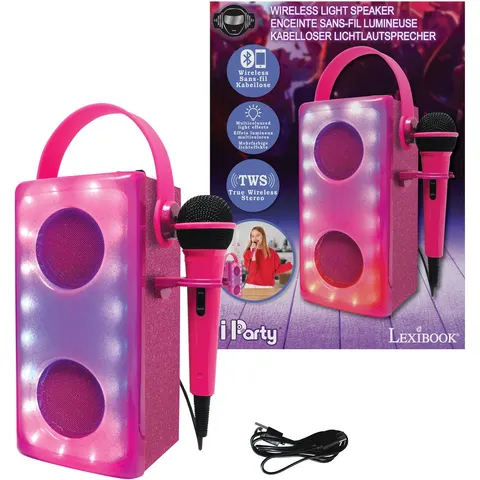 Pink Lichtgevende Bluetooth® luidspreker met microfoon – afbeelding 2