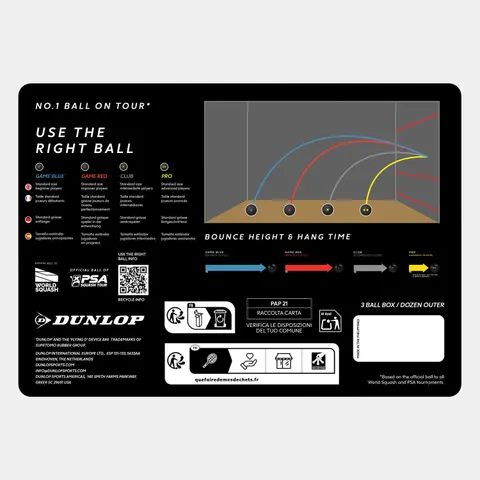 Dunlop Game Red 3 Squashballen Default – afbeelding 2