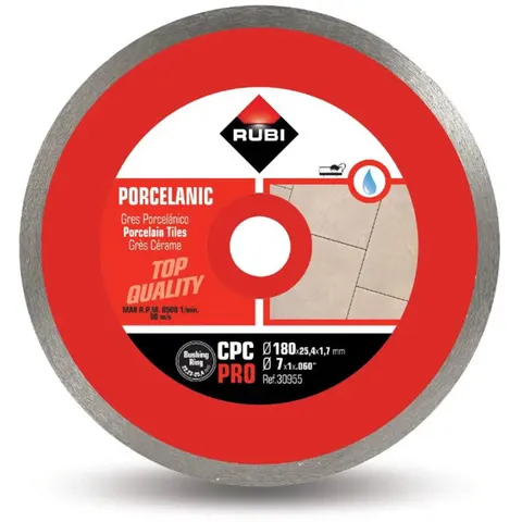 Disque diamant CPC Pro 180 mm grès cérame 30955 RUBI – image 2