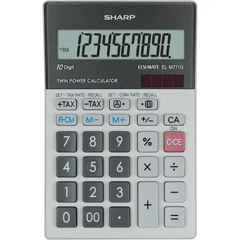 Sharp rekenmachine - grijs - 10 digit - 1x LR44 batterij – afbeelding 2