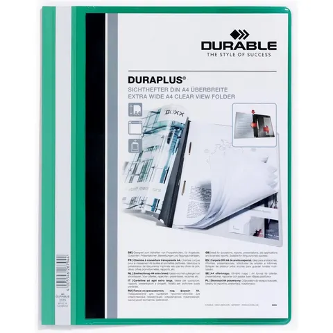Snelhechtmap Durable Duraplus A4 groen – afbeelding 2