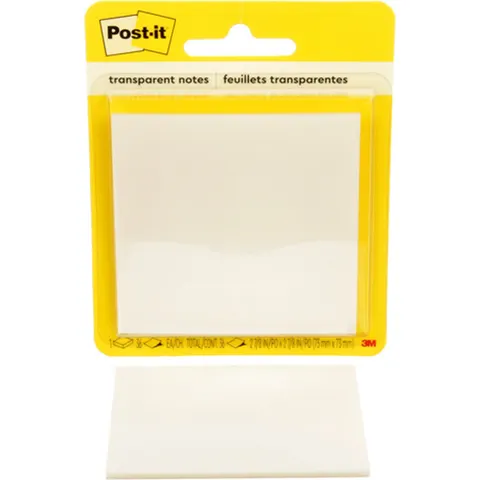 Memoblok Post-it 3M 73x73mm Transparant – afbeelding 2
