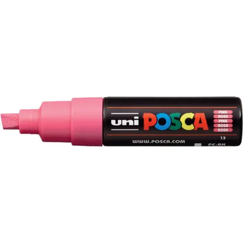 Paintmarker Uni POSCA PC8K breed schuin roze – afbeelding 2