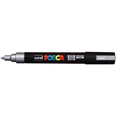 Paintmarker Uni POSCA PC5M medium zilver – afbeelding 2