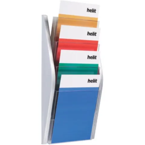 Folderhouder Helit wand 4xA4 zwart – afbeelding 2