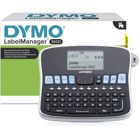 DYMO desktoplabelprinter | LabelManager 360D herlaadbare handheld labelmaker | QWERTZ-toetsenbord | Gebruiksvriendelijke, Smart-One-Touch-toetsen en groot scher – afbeelding 2