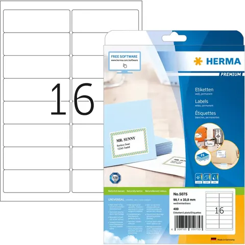 HERMA 5075 Wit adreslabels – afbeelding 2