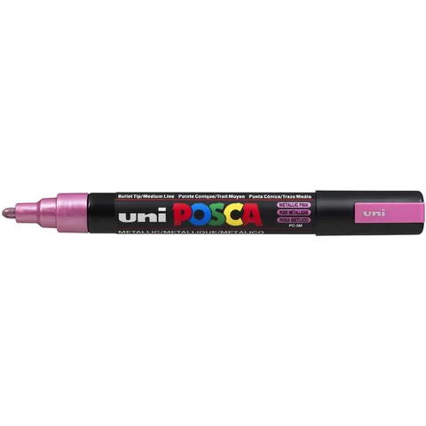 Paintmarker Uni POSCA PC5M medium metallic roze – afbeelding 2