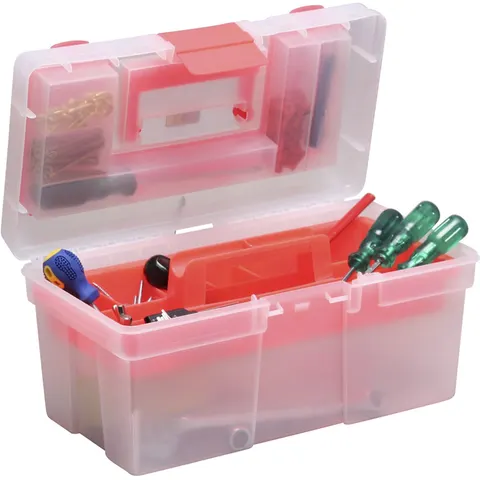 allit opbergkoffer McPlus Clear 16, PP, rood – afbeelding 2