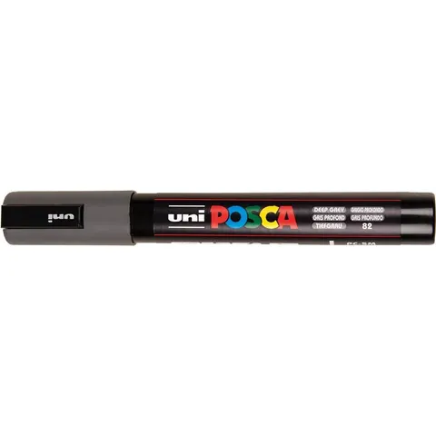 Paintmarker Uni POSCA PC5M medium diepgrijs – afbeelding 2