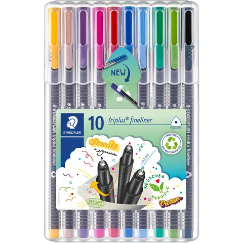 STAEDTLER triplus fineliner - Box 10 st – afbeelding 2