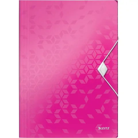 Elastomap Leitz WOW A4 3 kleppen PP roze – afbeelding 2