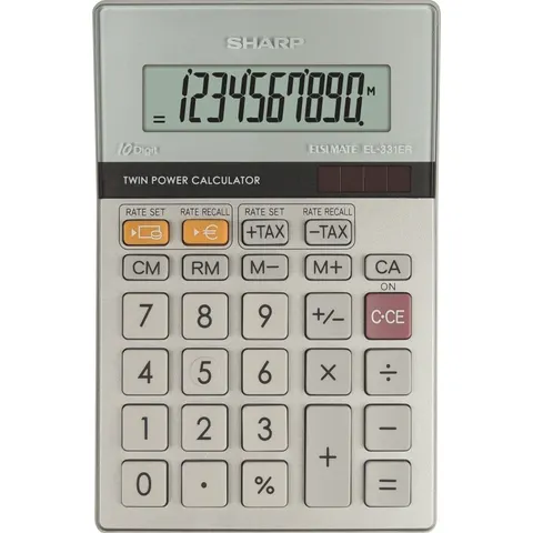 Sharp rekenmachine - zilver - 10 digit - 1x LR44 batterij – afbeelding 2