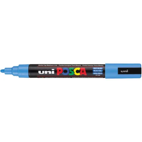 Paintmarker Uni POSCA PC5M medium hemelsblauw – afbeelding 2
