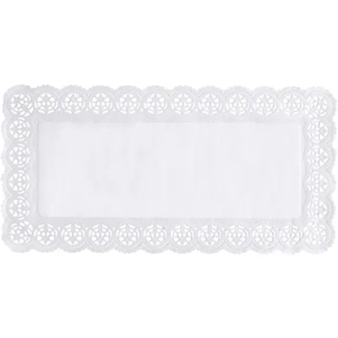 6 Taartranden hoekig 40 cm x 20 cm wit – afbeelding 2