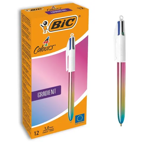 Balpen Bic 4kleuren gradient medium assorti – afbeelding 2