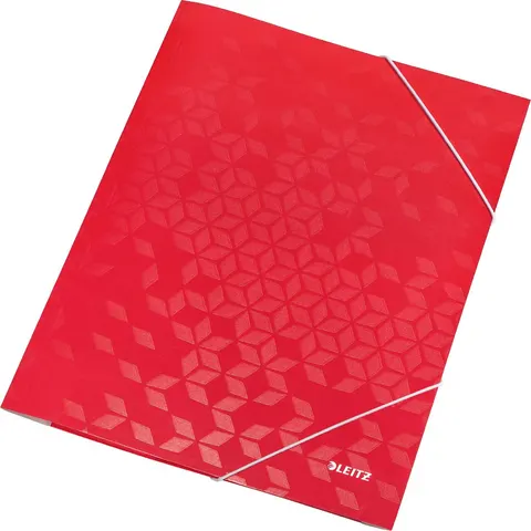 Elastomap Leitz WOW A4 3 kleppen rood – afbeelding 2