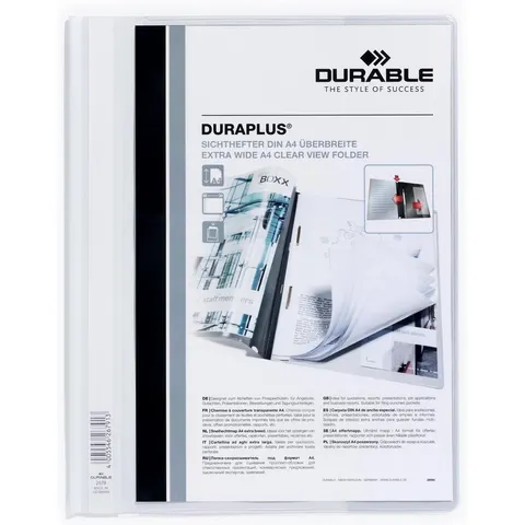 Snelhechtmap Durable Duraplus A4 wit – afbeelding 2