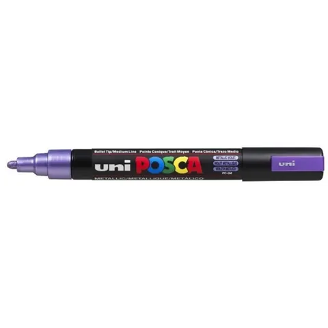 Paintmarker Uni POSCA PC5M medium metallic paars – afbeelding 2