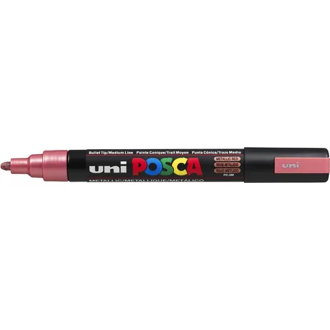 Paintmarker Uni POSCA PC5M medium metallic rood – afbeelding 2