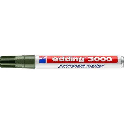Edding 3000 Permanent Marker - 015 Olijfgroen – afbeelding 2