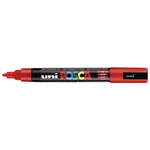 Paintmarker Uni POSCA PC5M medium rood – afbeelding 2