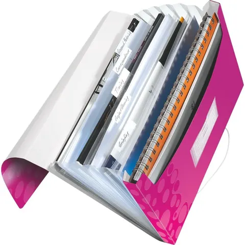 Projectmap Leitz WOW voor A4 6 vaks PP roze – afbeelding 2