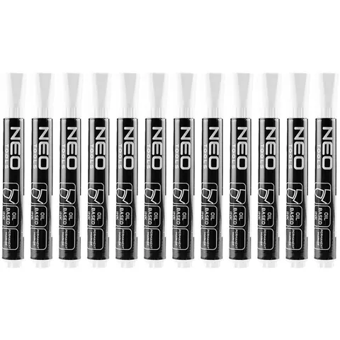 NEO TOOLS Bouwmarker Wit Permanent Oliebasis 4mm – afbeelding 2