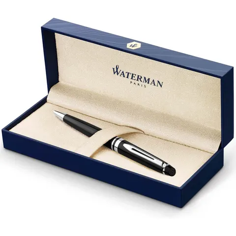 Balpen Waterman Expert black lacquer CT medium – afbeelding 2