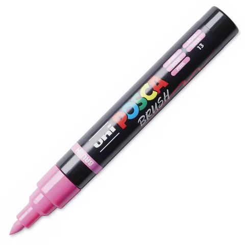Uni Posca Brushmarker 5M Roze – afbeelding 2