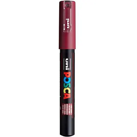 Uni Posca Uni Posca Verfmarker 1MC Wijnrood – afbeelding 2