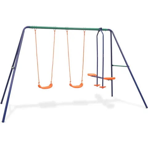 vidaXL Ensemble de balançoires avec 4 sièges Orange – image 2