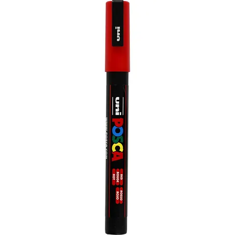 Paintmarker Uni POSCA PC3M fijn rood – afbeelding 2