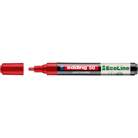 Paintmarker edding 50 EcoLine op waterbasis 2-3mm rood – afbeelding 2