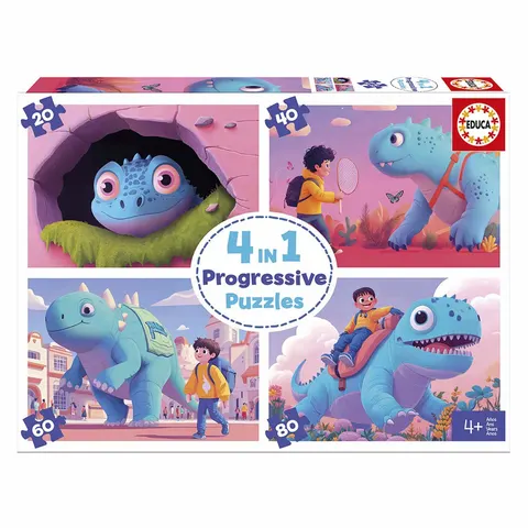 Educa - Set van 4 Puzzels - Friendly Dinosaurs – afbeelding 2