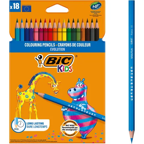 Kleurpotloden BicKids Evolution ecolutions ass blister à 18st – afbeelding 2