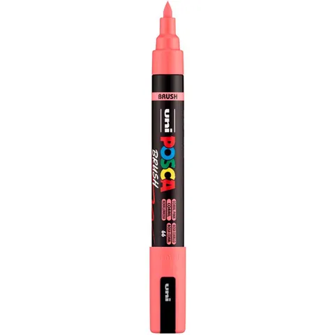 Uni Posca Brushmarker 5M Koraalroze – afbeelding 2