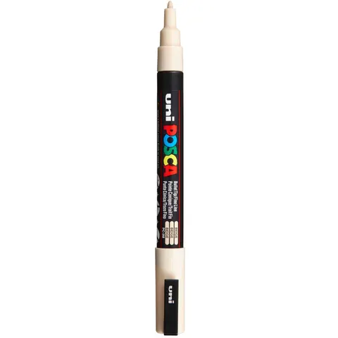 Paintmarker Uni POSCA PC3M fijn beige – afbeelding 2