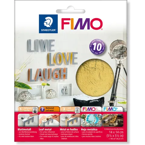 FIMO bladmetaal goud 10 vel – afbeelding 2
