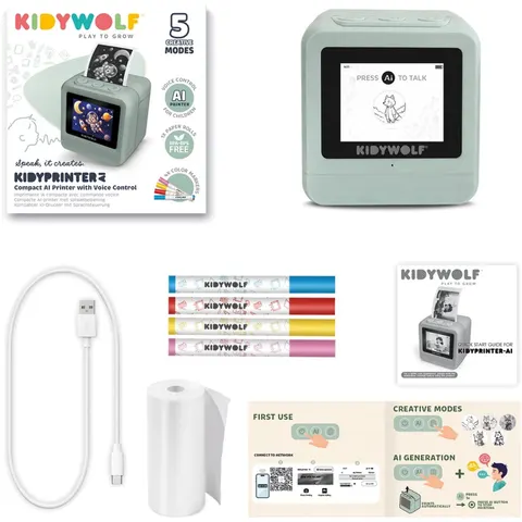 Kidywolf Mini imprimante IA Kidyprinter Vert taille unique – image 2