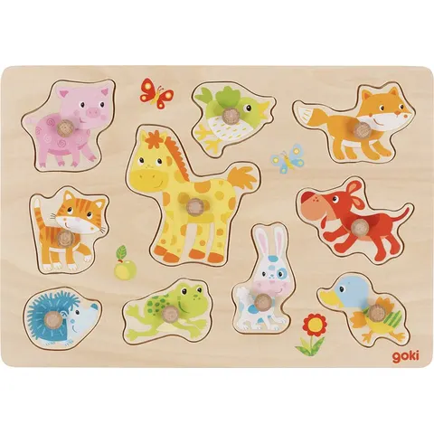 Puzzle à boutons Bébé animaux 10 pcs - Goki – image 2