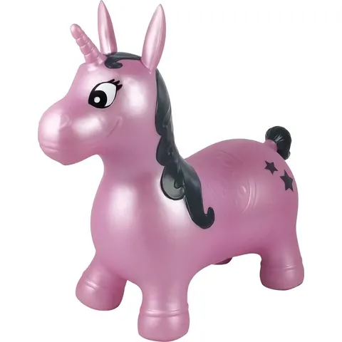 Opblaasbare Springunicorn met pluche pak – afbeelding 2